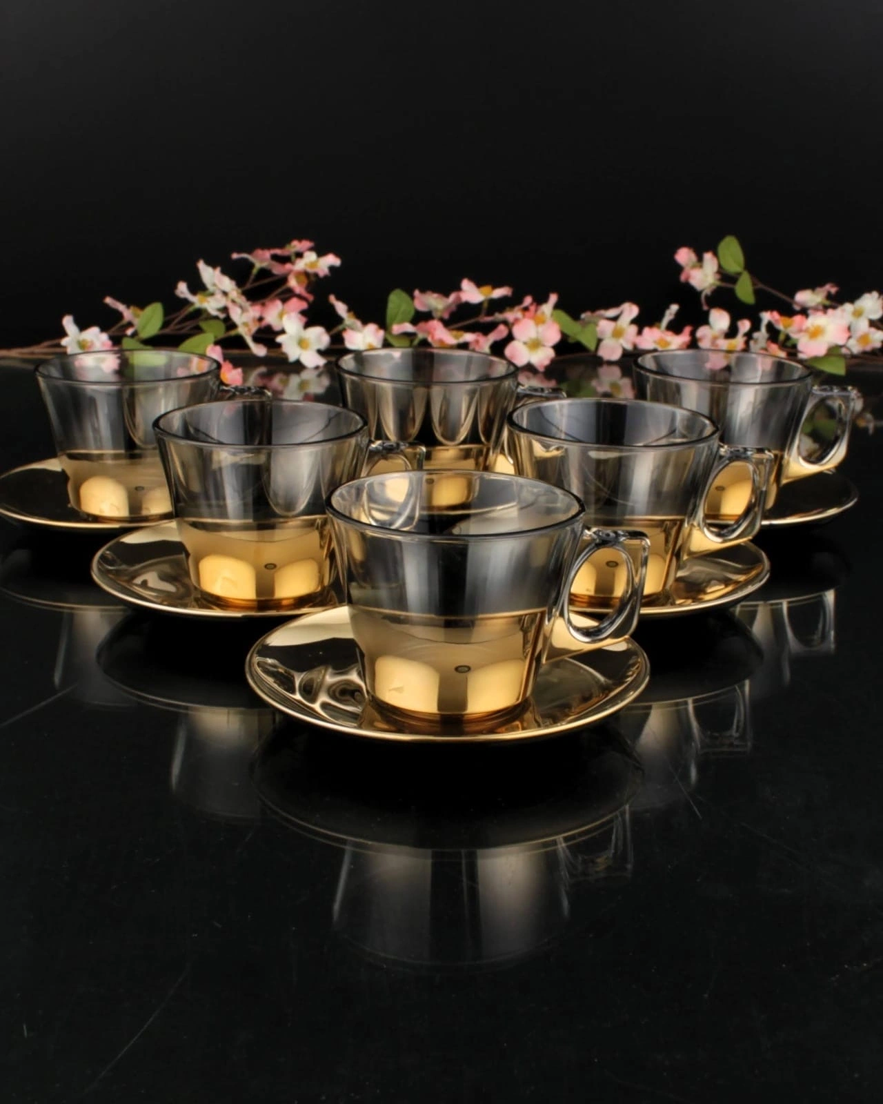 Mirror Gold Dekor 12 Parça 6 Kişilik Çay / Neskafe Fincan Seti 97302