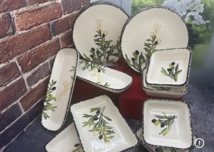 Cera Tale El Dekoru Seramik Kahvaltı Seti 14 Parça 6 Kişilik