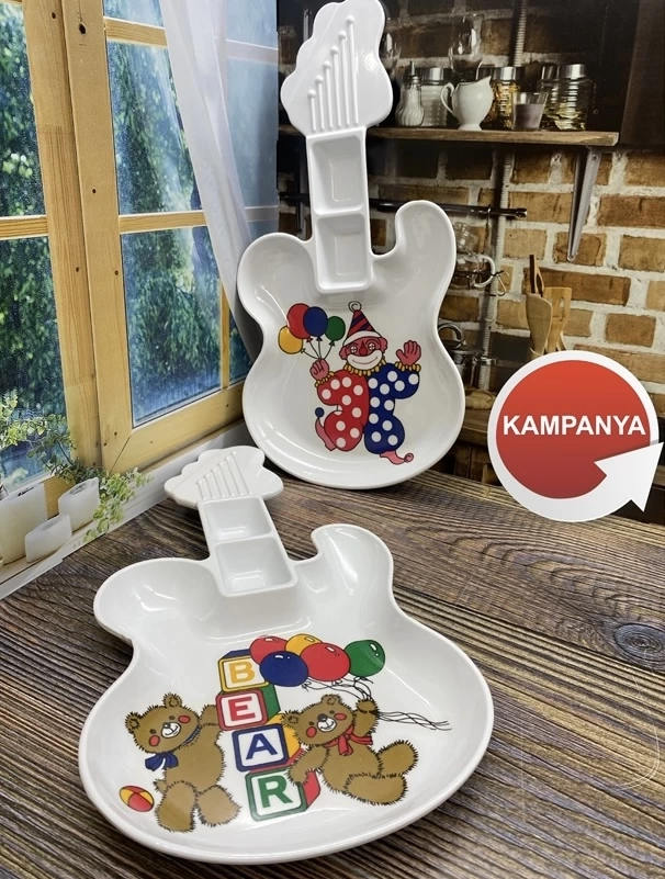 Melamin Gitar Şekilli Mama Tabağı