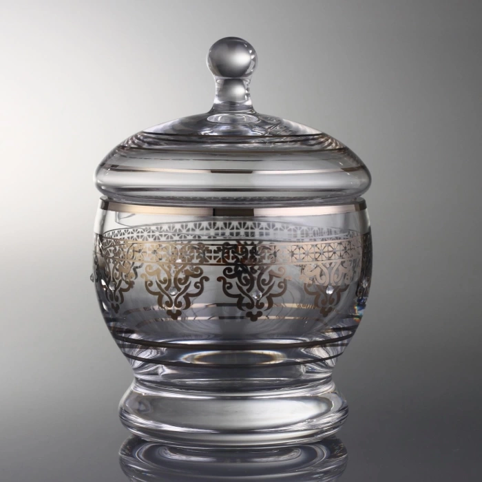Ottoman Boncuklu Platin Dekor Şekerlik 1551
