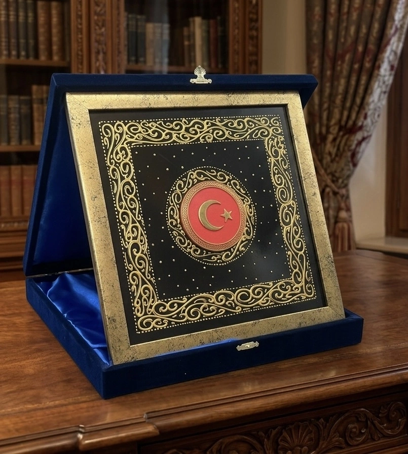 Özel Kadife Kutulu 27X27 Hediyelik Tablo