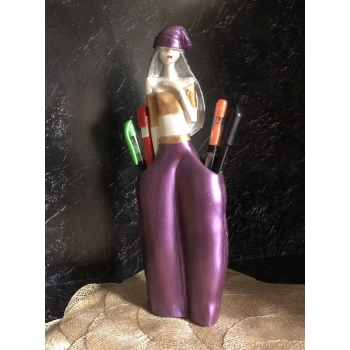 Manken Kız Biblo Kalemlik 30 cm