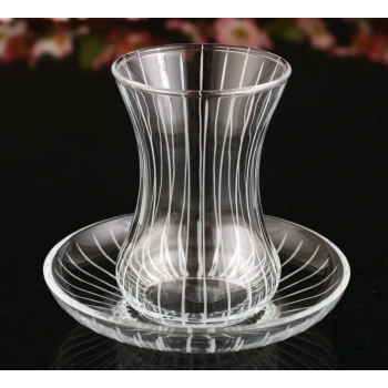 381-251 ÇAY TAKIMI ÇİZGİ DEKOR 6 KİŞİLİK 12 PARÇA