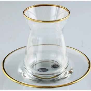 451-661 ÇAY TAKIMI AĞIZ CİDAR ALTIN DEKOR 6 KİŞİLİK 12 PARÇA