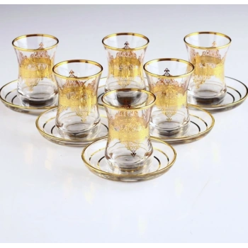 561-201 ÇAY TAKIMI BY NİDA ALTIN DEKOR 6 KİŞİLİK 12 PARÇA