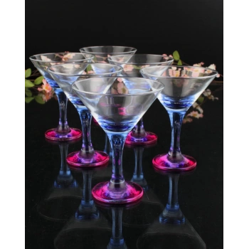 Paşabahçe Renkli Dondurmalık, Puding Sunumluk 6 Parça 6 Kişilik Mavi Pembe