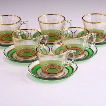 Paşabahçe Tuna Dekor Çay / Neskafe Fincan Seti 6 Kişilik 12 Parça 97302