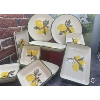 Cera Tale El Dekoru Seramik Kahvaltı Seti 14 Parça 6 Kişilik