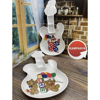 Melamin Gitar Şekilli Mama Tabağı