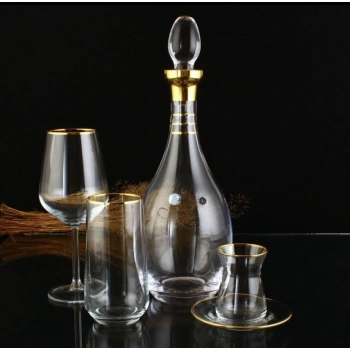 SOFRA TAKIMI ALLEGRA SERİ AĞIZ CİDAR ALTIN DEKOR 49 PARÇA 12 KİŞİLİK