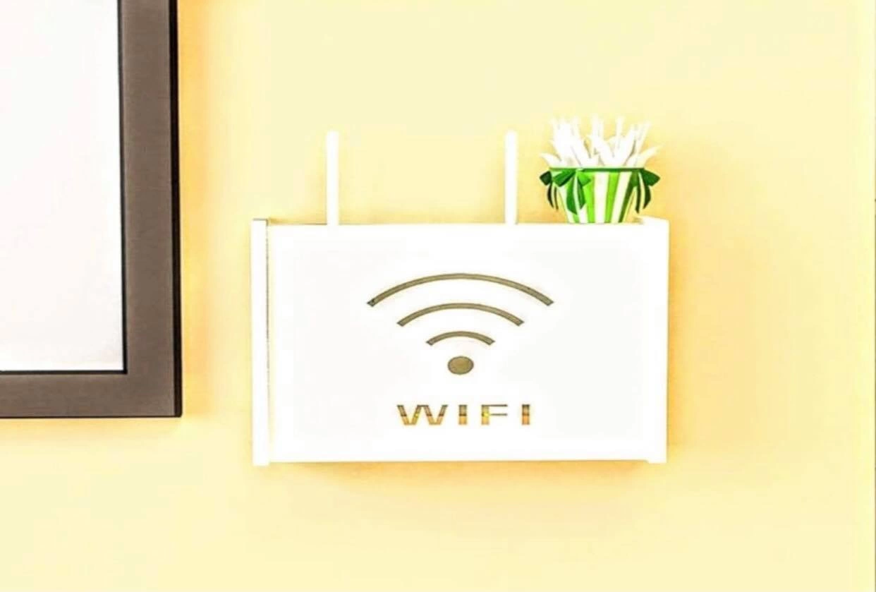 Pratik Ahşap Dekoratif Beyaz WIFI kutusu