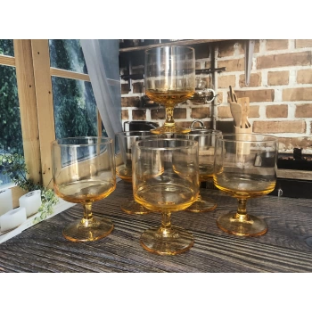 Paşabahçe 44074 Ayaklı Magnolya Sunum Bardağı Amber 6lı