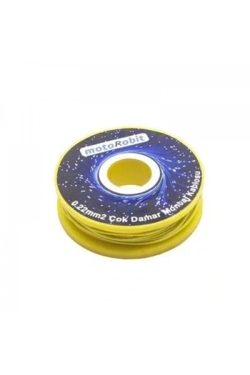 0.22 mm2 Sarı Çok Damar Montaj Kablosu - 10 Metre
