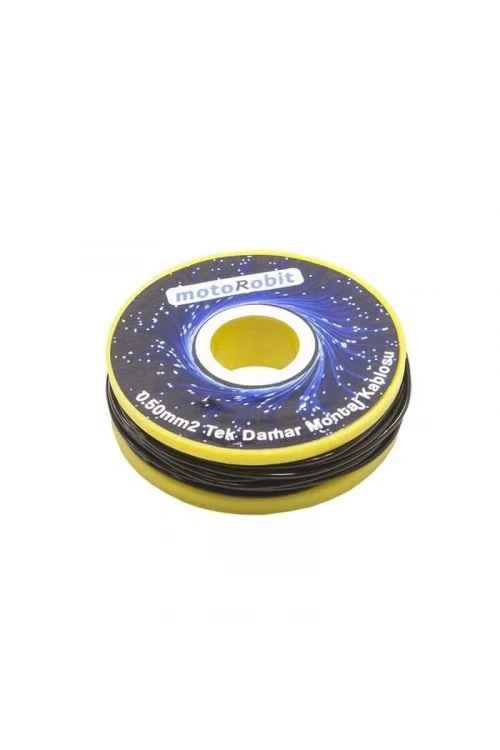 0.50 mm2 Siyah Tek Damar Montaj Kablosu - 10 Metre