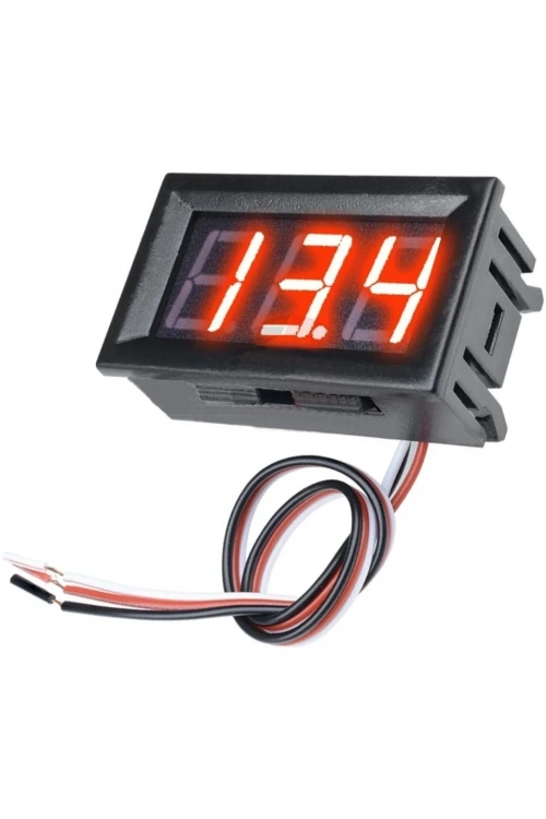 0.56” DC 0–30V Dijital Voltmetre Panel Tip (Kırmızı, 3 Telli)