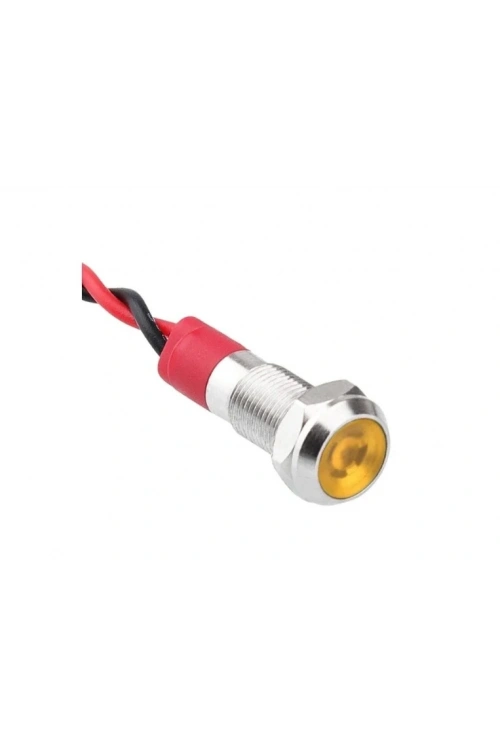 06L-P1 Metal Sinyal Lambası 6mm 12-24V Kablolu Sarı