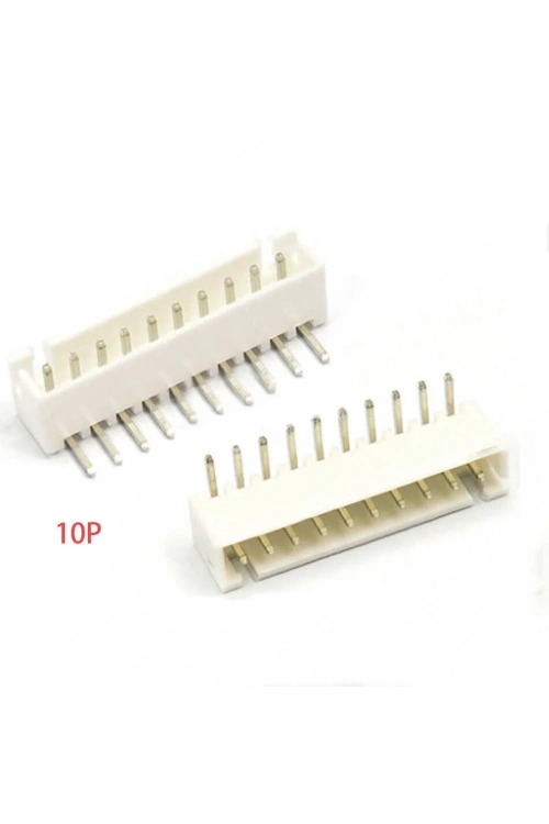 10 Pin JST-XH 2.54 Tunik Konnektör Erkek Eğik 90°