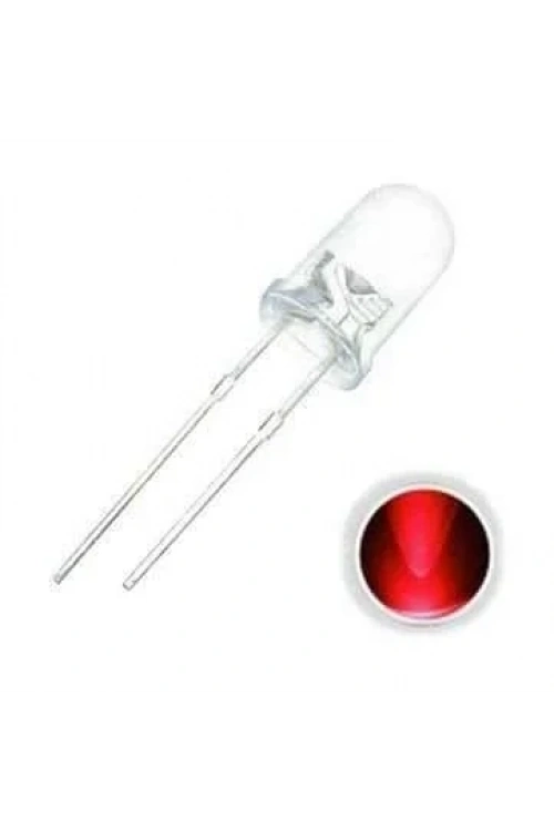 10mm Şeffaf Kırmızı Led - 10 Adet