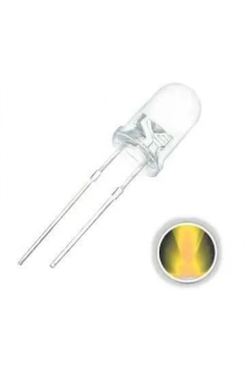 10mm Şeffaf Sarı Led - 10 Adet