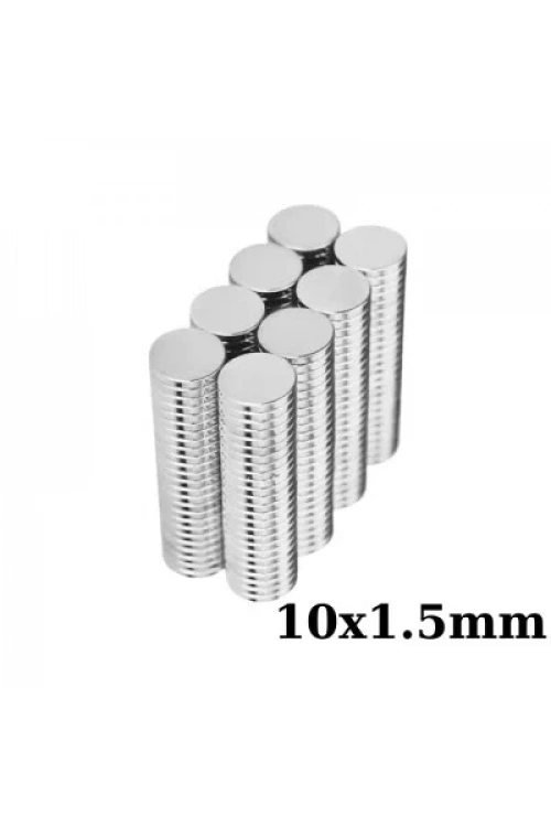 10x1.5mm Neodyum Güçlü Mıknatıs - Neodim Magnet