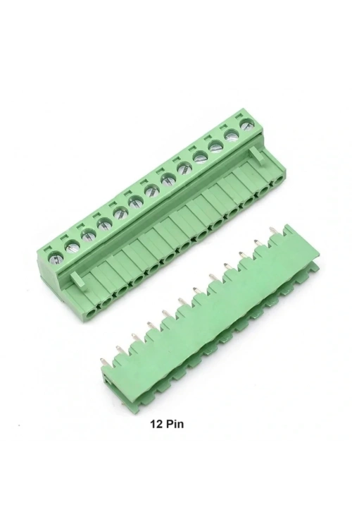 12 Pin 5.08mm Geçmeli 90C Takım Klemens
