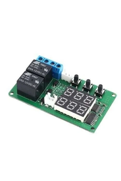 12V 2 Kanal Röle Çıkışlı Dijital Termostat - Kırmızı/Yeşil