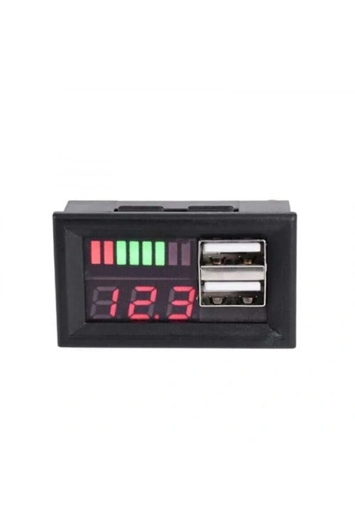 12V Akü Kapasite Göstergesi - 5V 2A USB Çıkışlı