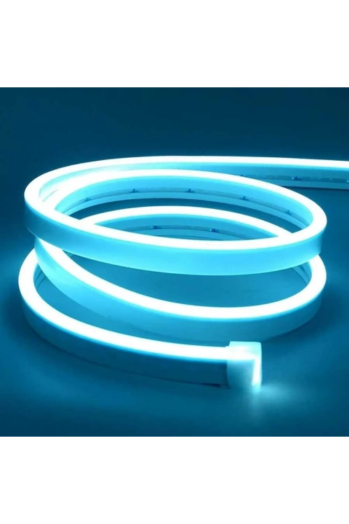 12V Esnek Neon Şerit Led 5 Metre - Buz Mavisi