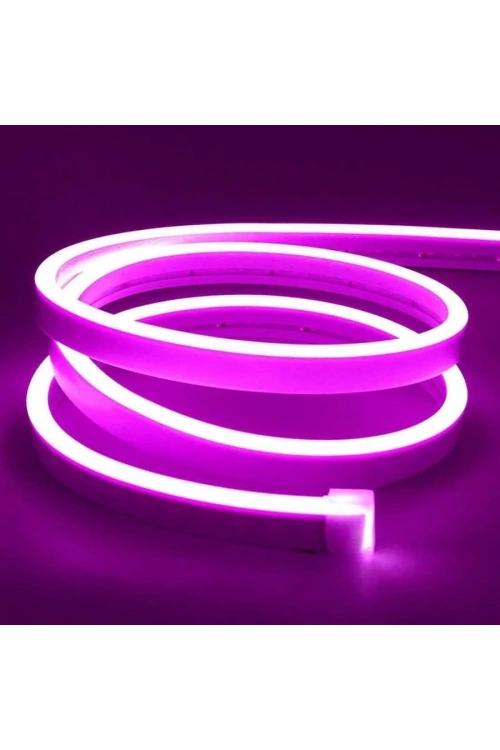 12V Esnek Neon Şerit Led 5 Metre - Pembe