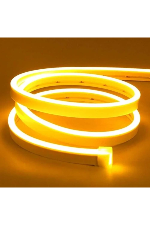 12V Esnek Neon Şerit Led 5 Metre - Sarı
