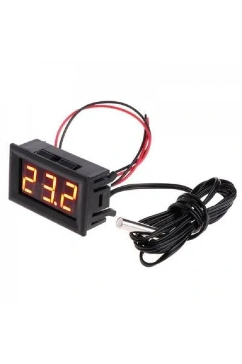 12V Termometre Su Geçirmez Sıcaklık Sensörü - Kırmızı
