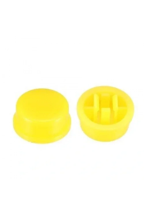 12x12mm Yuvarlak Tact Switch Kapak Push Buton Kapağı Sarı