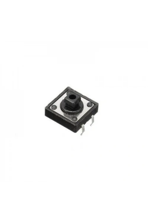12x12x7.3mm 4 Pinli Siyah Push Buton - Tact Switch