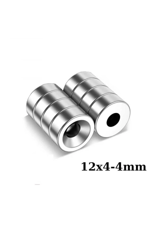 12X4-4mm Havşa Delikli Neodyum Güçlü Mıknatıs - Neodim Magnet