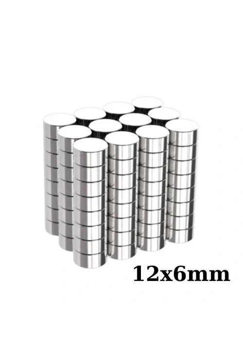 12x6mm Neodyum Güçlü Mıknatıs - Neodim Magnet