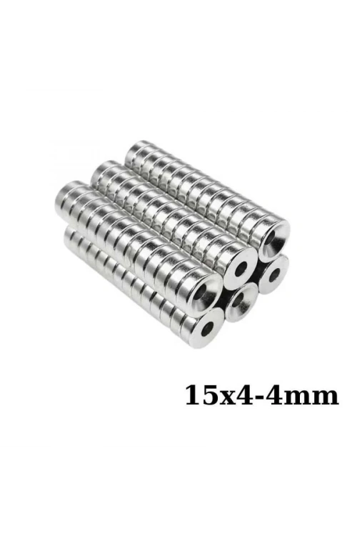 15X4-4mm Havşa Delikli Neodyum Güçlü Mıknatıs - Neodim Magnet