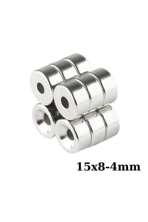 15X8-4mm Havşa Delikli Neodyum Güçlü Mıknatıs - Neodim Magnet