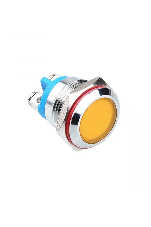16L-P1 16mm 12-24V Metal Sinyal Lambası - Sarı