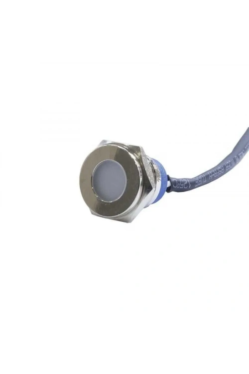 16mm 24v Beyaz Led Metal Kablolu Sinyal Lambası IP67 GQ16T-W