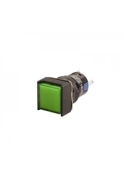 16mm 24V Yeşil Anahtarlı Kare Buton CD-AF-11DZ/24V/G