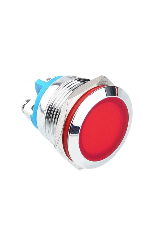 19L-P1 19mm 12-24V Metal Sinyal Lambası - Kırmızı