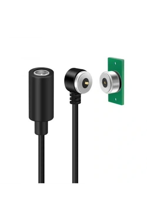 2-Pin 10mm 90C Kablolu PCBli Pogo Pin Manyetik Konnektör Takımı - DC Soketli