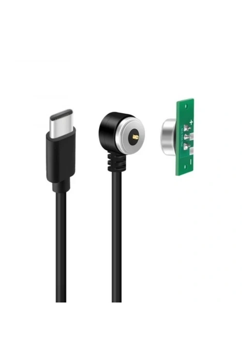 2-Pin 10mm 90C Kablolu PCBli Pogo Pin Manyetik Konnektör Takımı - Type-C Soketli
