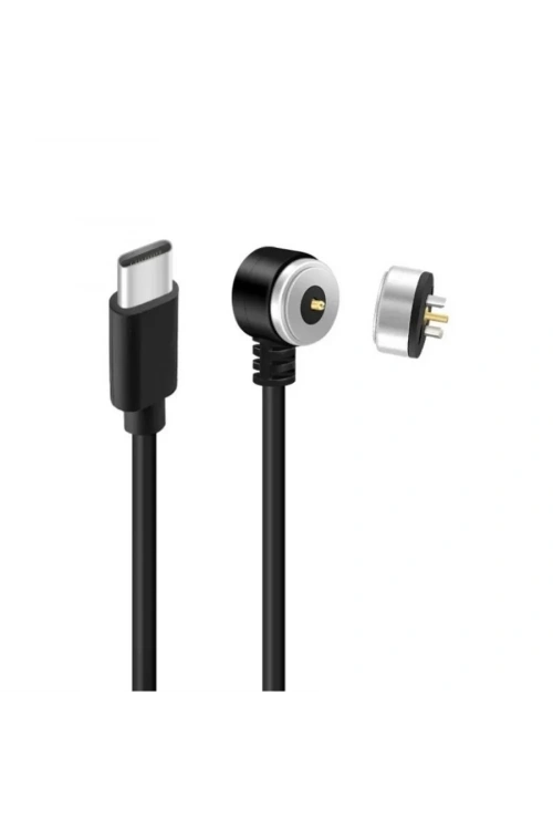 2-Pin 10mm 90C Kablolu Pogo Pin Manyetik Konnektör Takımı - Type-C Soketli