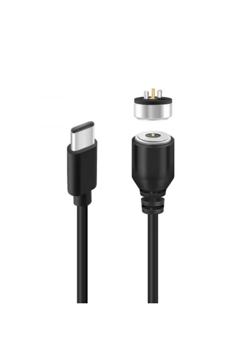 2-Pin 10mm Kablolu Pogo Pin Manyetik Konnektör Takımı - Type-C Soketli
