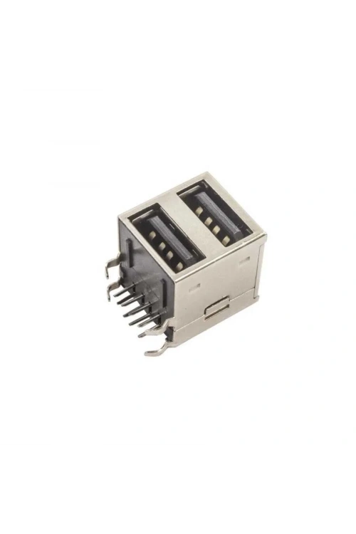 2 Port USB-A 2.0 Dişi Konnektör PCB Tipi