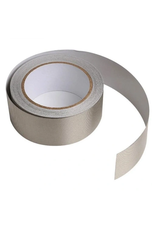 20 Metre Gümüş İletken Gri Kumaş Bant 10mm