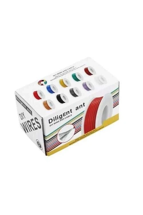 20AWG Çok Damarlı Montaj Kablosu Seti - 6 Renk 60M
