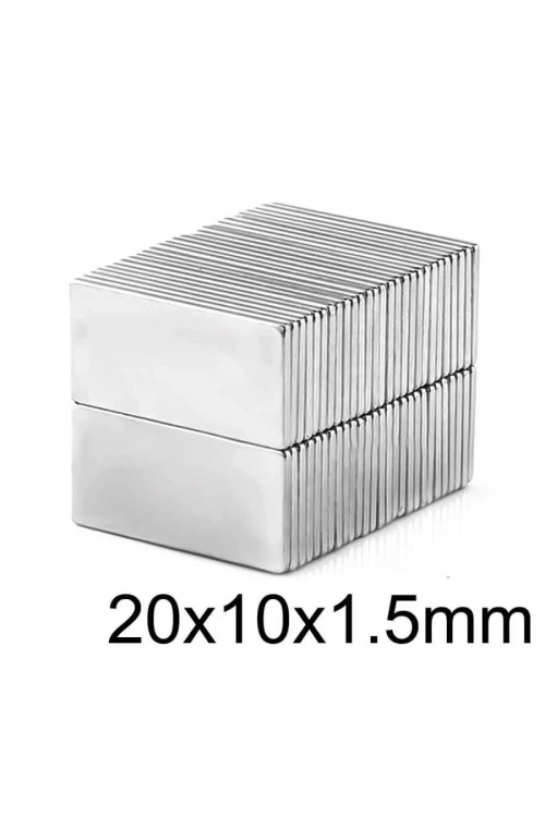 20X10x1.5mm Neodyum Güçlü Mıknatıs - Neodim Magnet