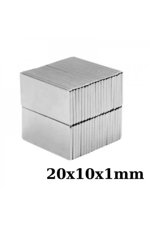 20x10x1mm Neodyum Güçlü Mıknatıs - Neodim Magnet
